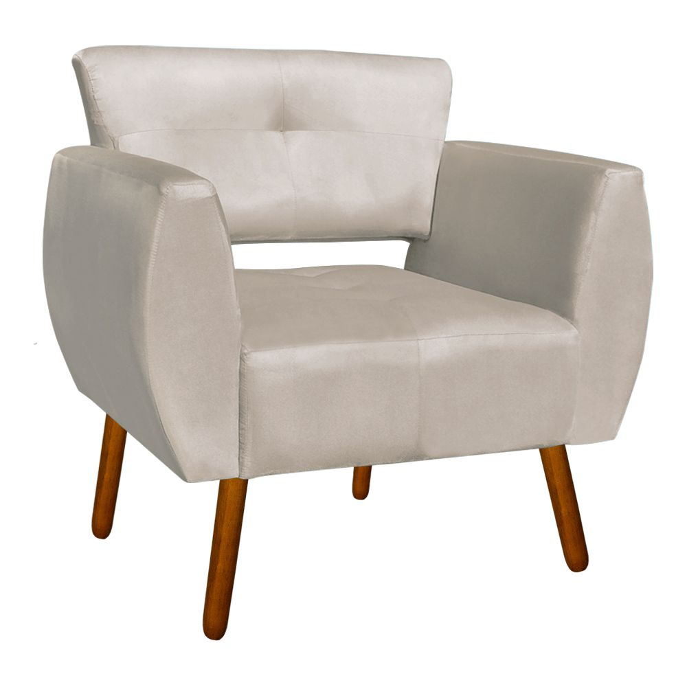 Poltrona Josy Suede Pés Palito Castanho D'Rossi Poltrona Josy Suede Pés Palito Castanho D'Rossi