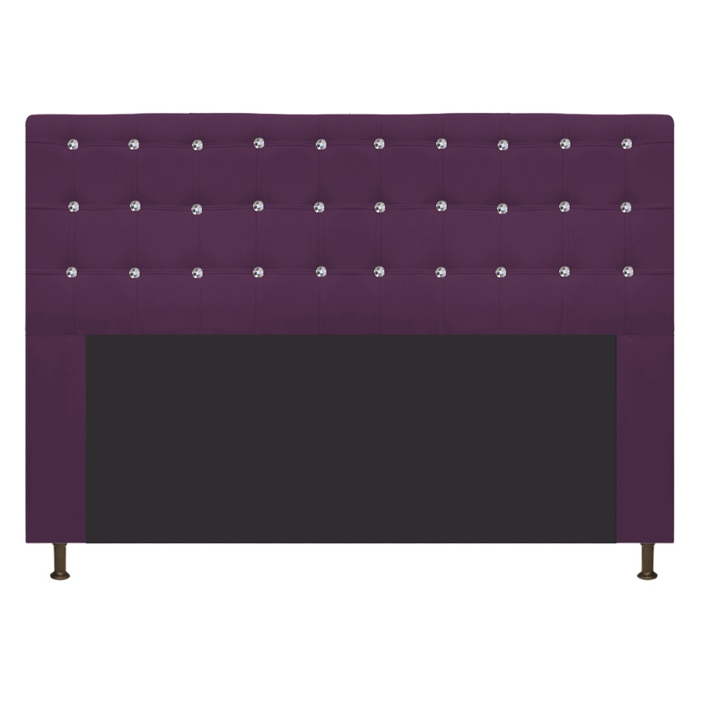 Cabeceira Estofada Dama 160 cm Queen Size Com Strass Suede Roxo - Amarena Móveis Cabeceira Estofada Dama 160 cm Queen Size Com Strass Suede Roxo - Amarena Móveis