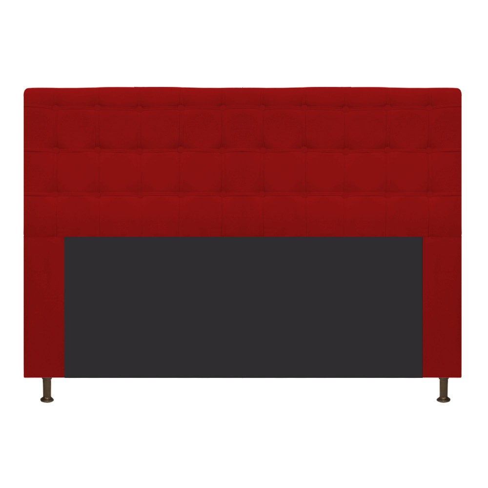 Cabeceira Estofada Dama 160 cm Queen Size Com Botonê Suede Vermelho - Amarena Móveis Cabeceira Estofada Dama 160 cm Queen Size Com Botonê Suede Vermelho - Amarena Móveis