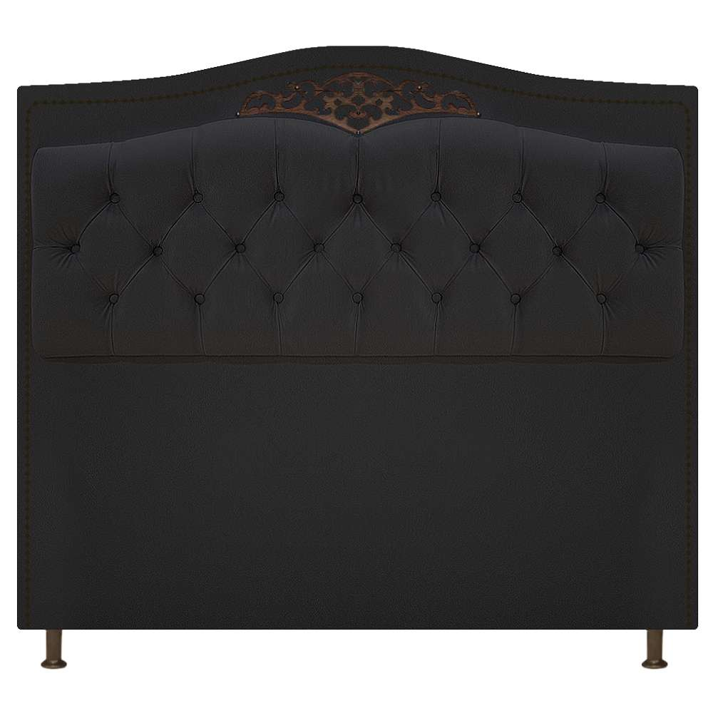 Cabeceira Estofada Yasmim 160 cm Queen Size Suede Preto - Amarena Móveis Cabeceira Estofada Yasmim 160 cm Queen Size Suede Preto - Amarena Móveis