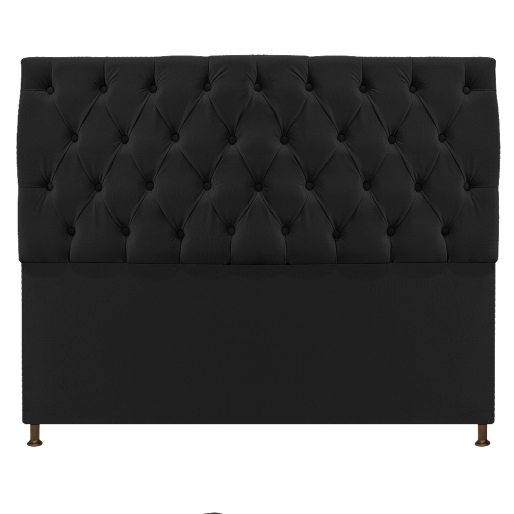 Cabeceira Sofia 160 cm Queen Size Suede Preto - Amarena Móveis Cabeceira Sofia 160 cm Queen Size Suede Preto - Amarena Móveis