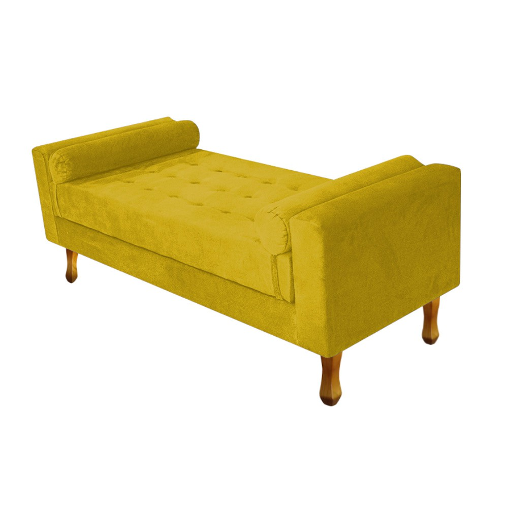 Recamier Félix Queen Size 160cm Suede Amarelo - Amarena Móveis Recamier Félix Queen Size 160cm Suede Amarelo - Amarena Móveis