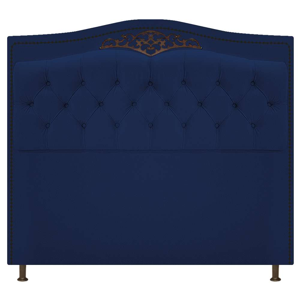 Cabeceira Estofada Yasmim 90 cm Solteiro Suede Azul Marinho - Amarena Móveis Cabeceira Estofada Yasmim 90 cm Solteiro Suede Azul Marinho - Amarena Móveis