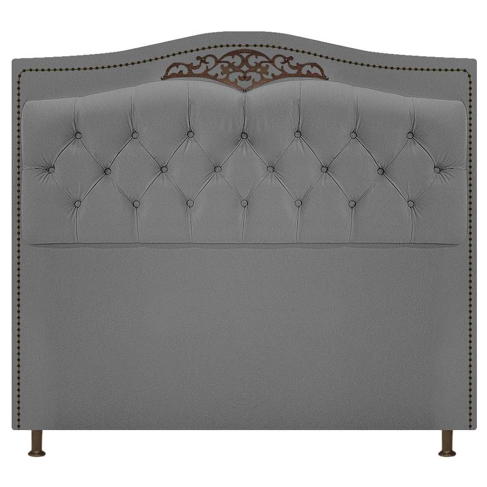 Cabeceira Estofada Yasmim 90 cm Solteiro Suede Cinza - Amarena Móveis Cabeceira Estofada Yasmim 90 cm Solteiro Suede Cinza - Amarena Móveis
