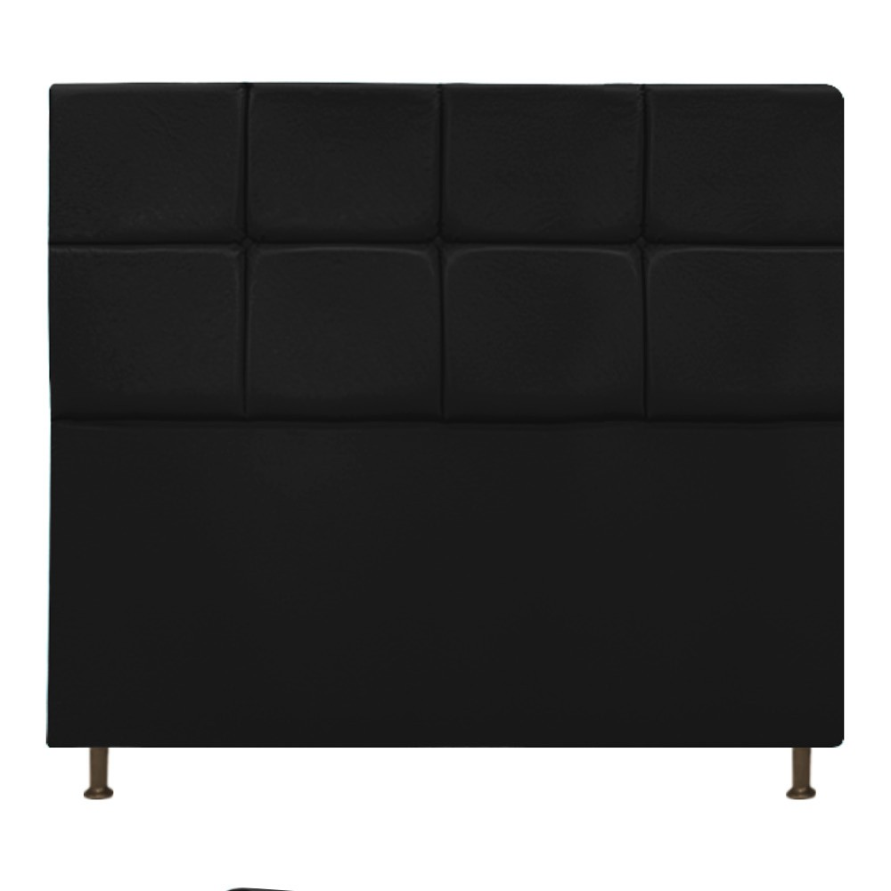 Cabeceira Estofada Damares 160 cm Queen Size Com Botonê Suede Preto - Amarena Móveis Cabeceira Estofada Damares 160 cm Queen Size Com Botonê Suede Preto - Amarena Móveis