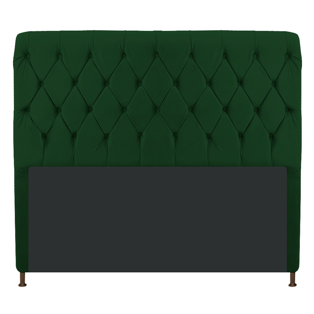 Cabeceira Estofada Cristal 195 cm King Size Com Capitonê Suede Verde - Amarena Móveis Cabeceira Estofada Cristal 195 cm King Size Com Capitonê Suede Verde - Amarena Móveis