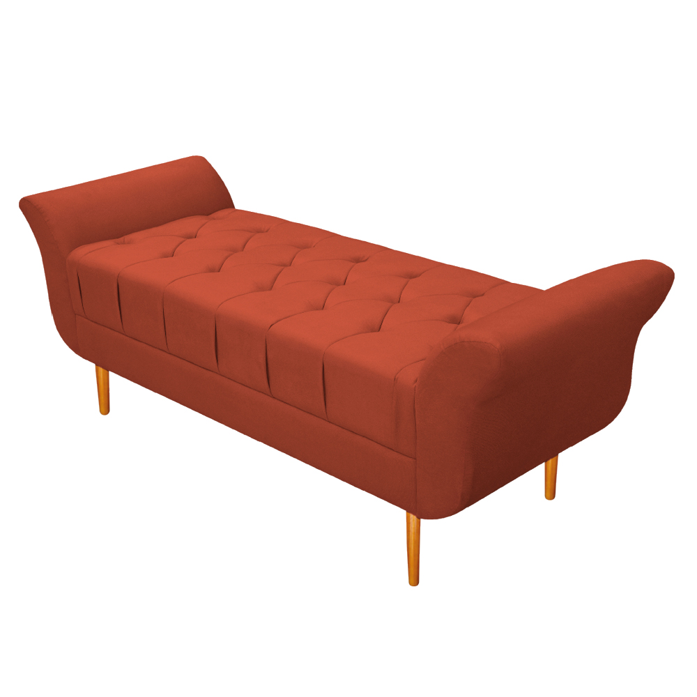 Recamier Estofado Ari 140 cm Casal Suede Terracota - Amarena Móveis Recamier Estofado Ari 140 cm Casal Suede Terracota - Amarena Móveis