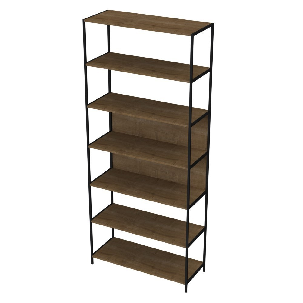 Estante Livreiro Multiuso Steel Quadra 27809 6 Prateleiras Vermont/Preto - Artesano Estante Livreiro Multiuso Steel Quadra 27809 6 Prateleiras Vermont/Preto - Artesano