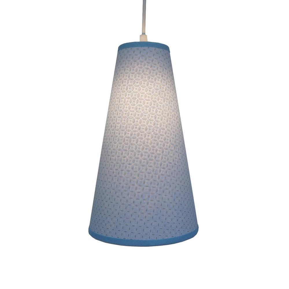 Luminária Pendente Tecido Arabesco Azul Luminária Pendente Tecido Arabesco Azul