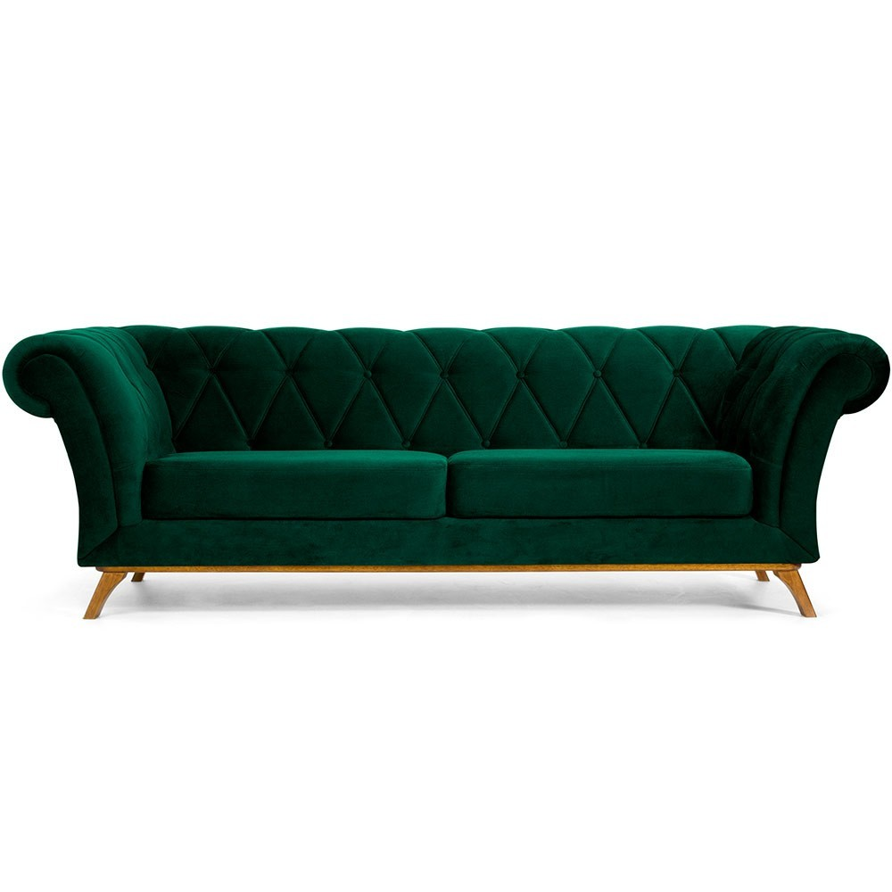 Sofá 4 Lugares Para Sala de Estar Império 300 cm D02 Veludo Verde Musgo C-303 - Lyam Decor Sofá 4 Lugares Para Sala de Estar Império 300 cm D02 Veludo Verde Musgo C-303 - Lyam Decor