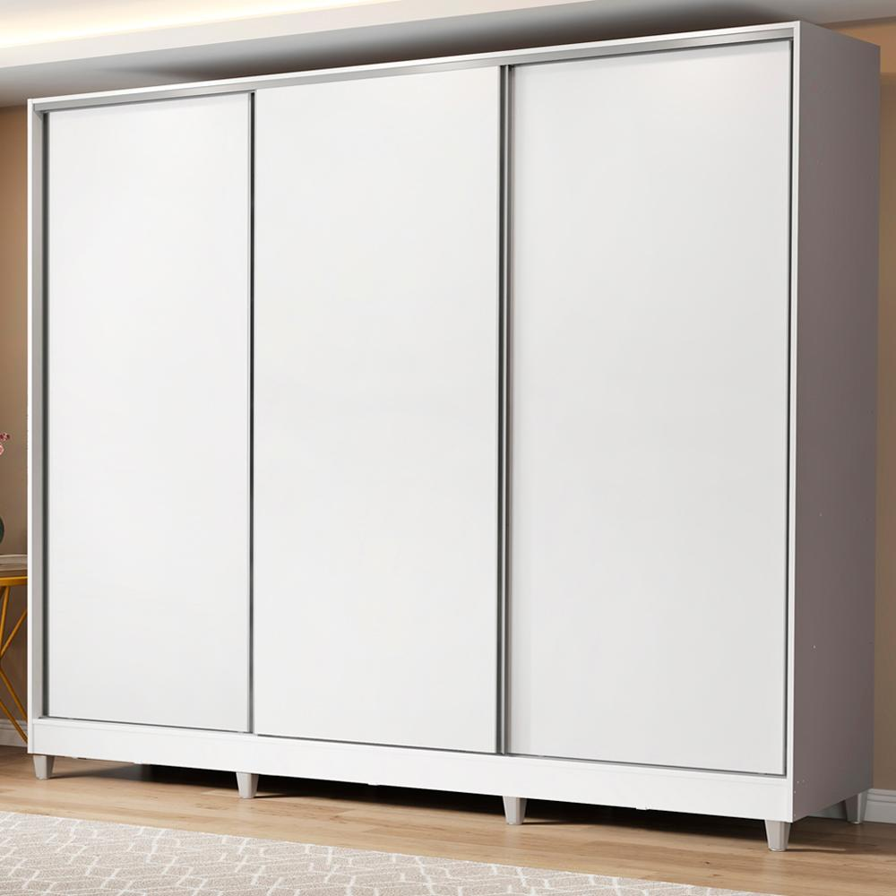 Guarda Roupa Casal Madesa Royale 100% MDF 3 Portas de Correr com Pés Guarda Roupa Casal Madesa Royale 100% MDF 3 Portas de Correr com Pés