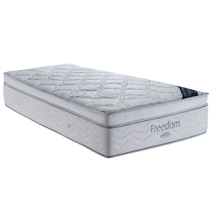 Colchão Solteiro Freedom Molas Ensacadas (78x188x32) Branco E Cinza Colchão Solteiro Freedom Molas Ensacadas (78x188x32) Branco E Cinza