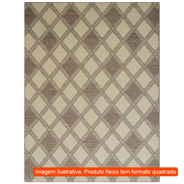 Tapete Estúdio I Quadrado Polipropileno 215 X 215 cm Marrom Tapete Estúdio I Quadrado Polipropileno 215 X 215 cm Marrom