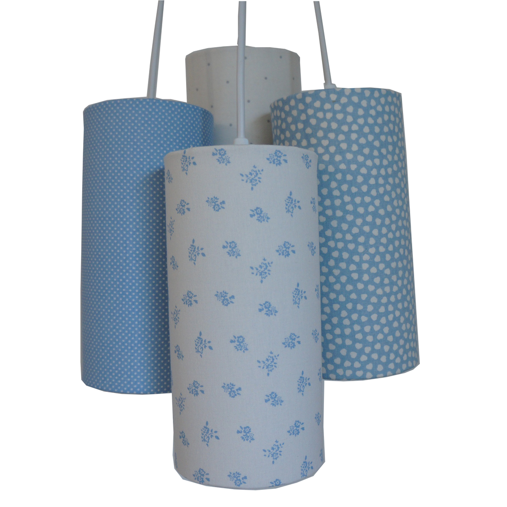 Lustre Pendente Cacho Baby Azul e Branco Lustre Pendente Cacho Baby Azul e Branco