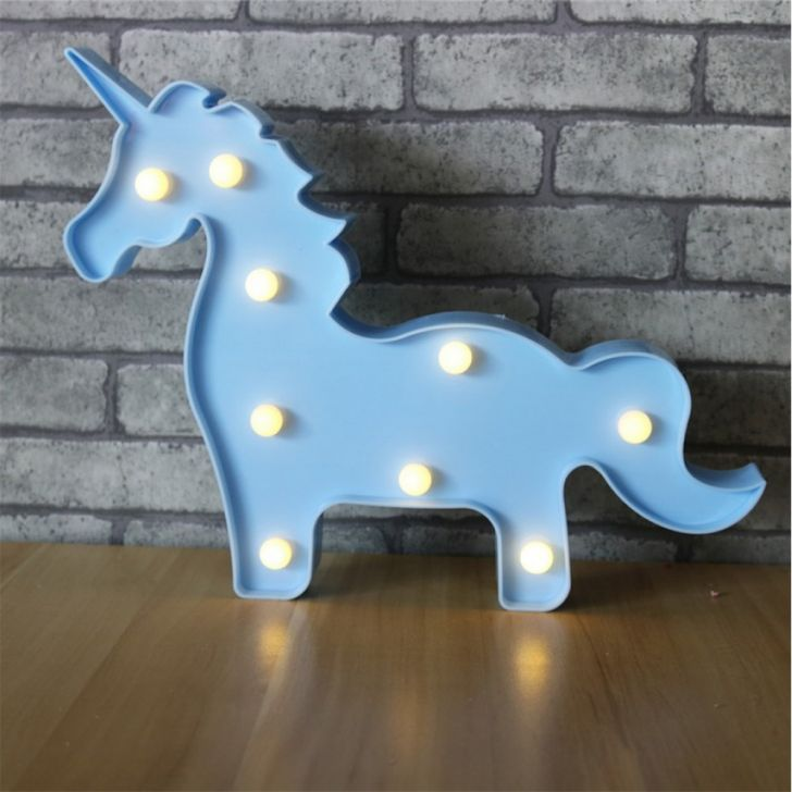 Luminária LED Abajur Luz Decoracão Modelo Cavalo Azul