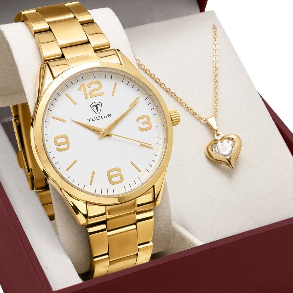 Kit Relógio Tuguir Feminino com Colar TG35003 Kit Relógio Tuguir Feminino com Colar TG35003