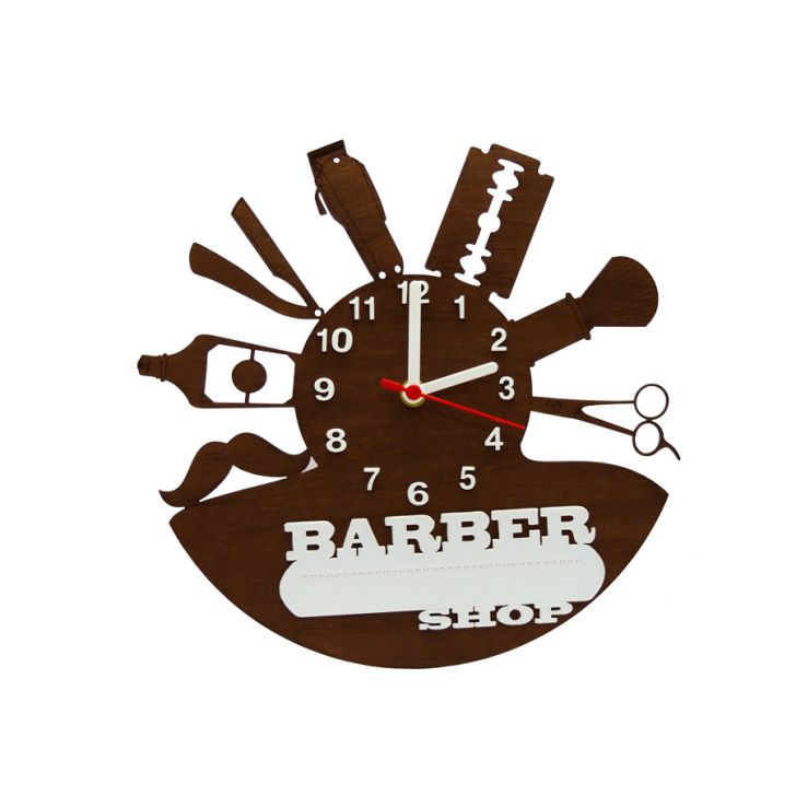Relógio De Parede Decorativo - Modelo Barber Shop