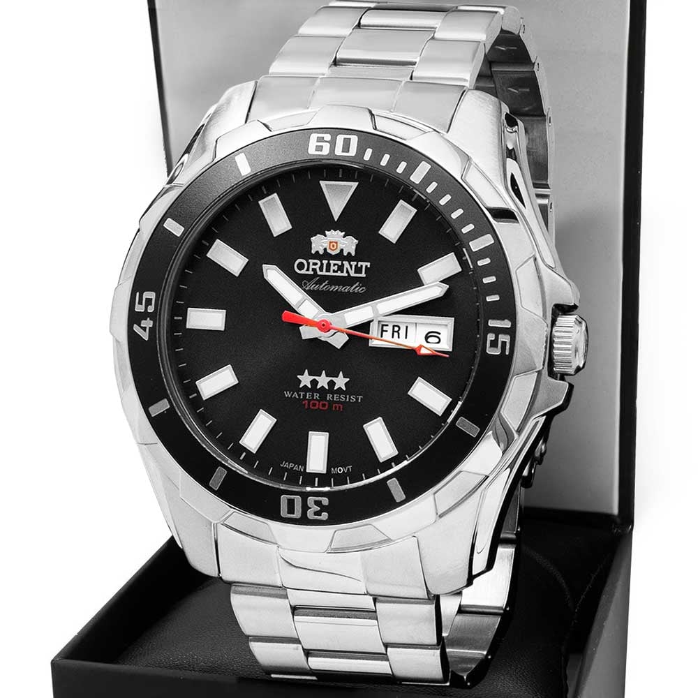Relógio Orient Masculino Automático Três Estrelas 469SS078FP1SX Relógio Orient Masculino Automático Três Estrelas 469SS078FP1SX