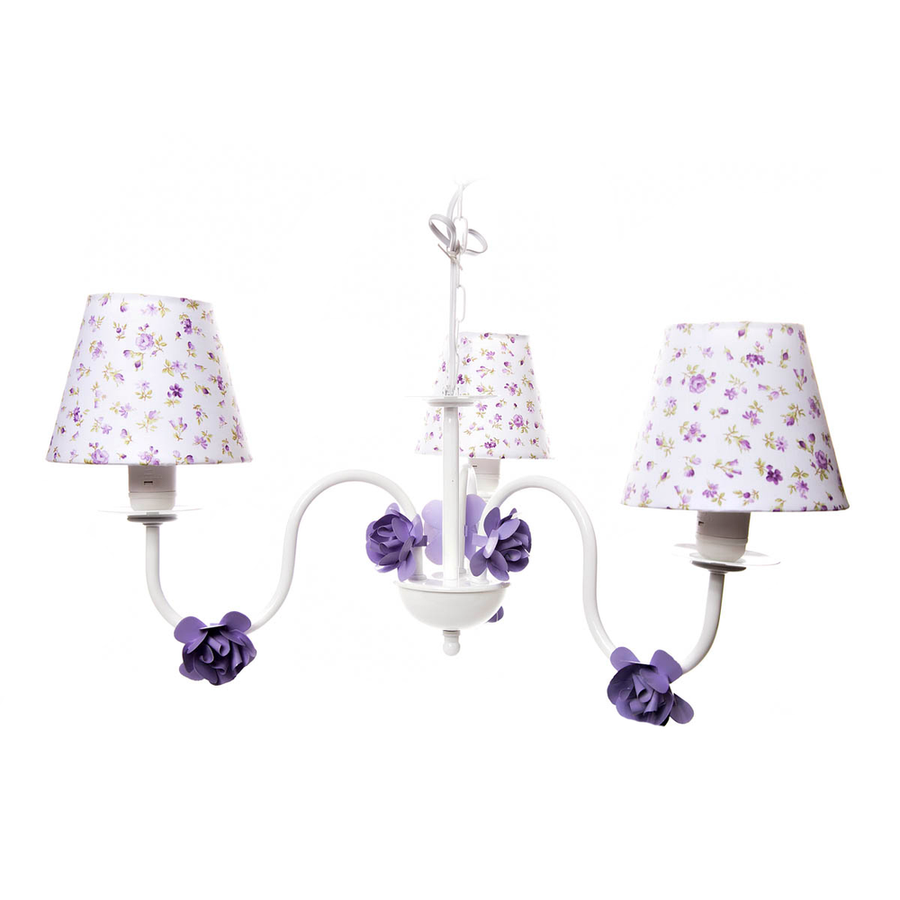 Lustre 3L Simples 6 Flores P Lilás Quarto Bebê Infantil Lustre 3L Simples 6 Flores P Lilás Quarto Bebê Infantil