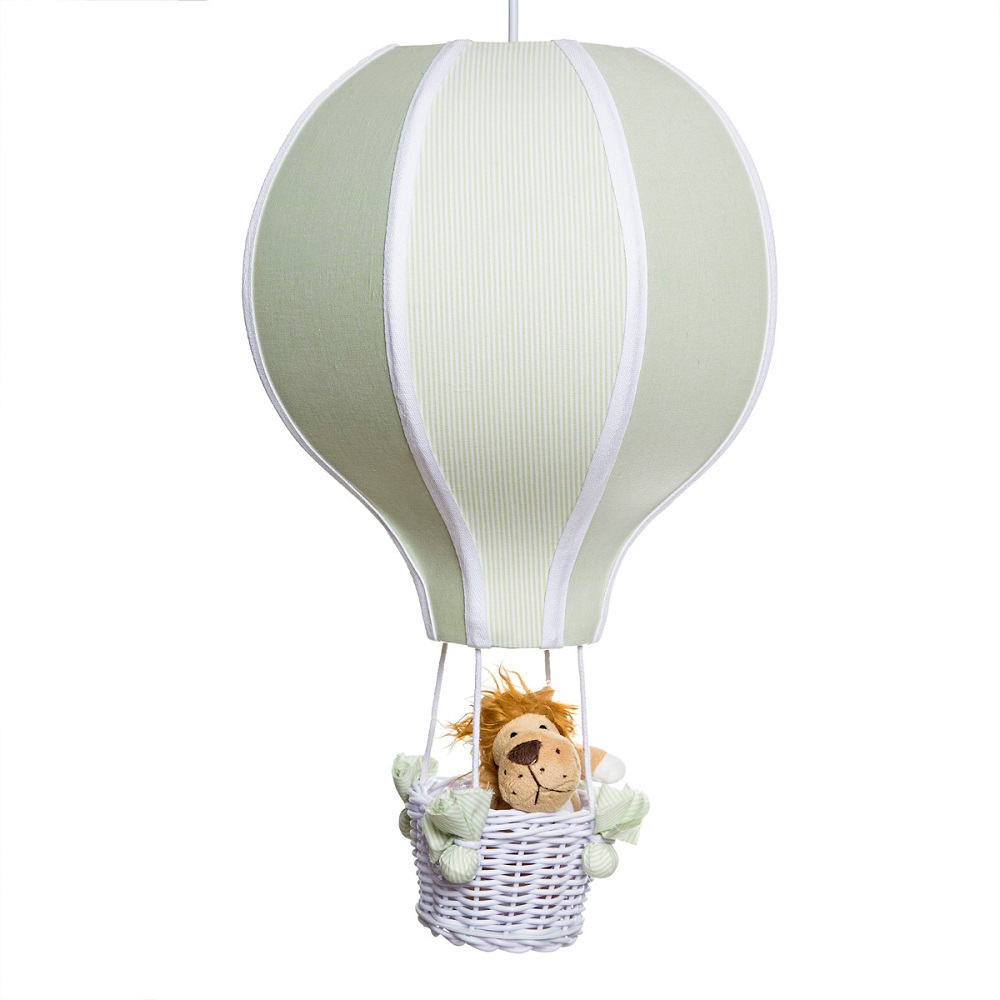 Lustre Balão G Verde Com Leão Quarto Bebê Infantil Lustre Balão G Verde Com Leão Quarto Bebê Infantil