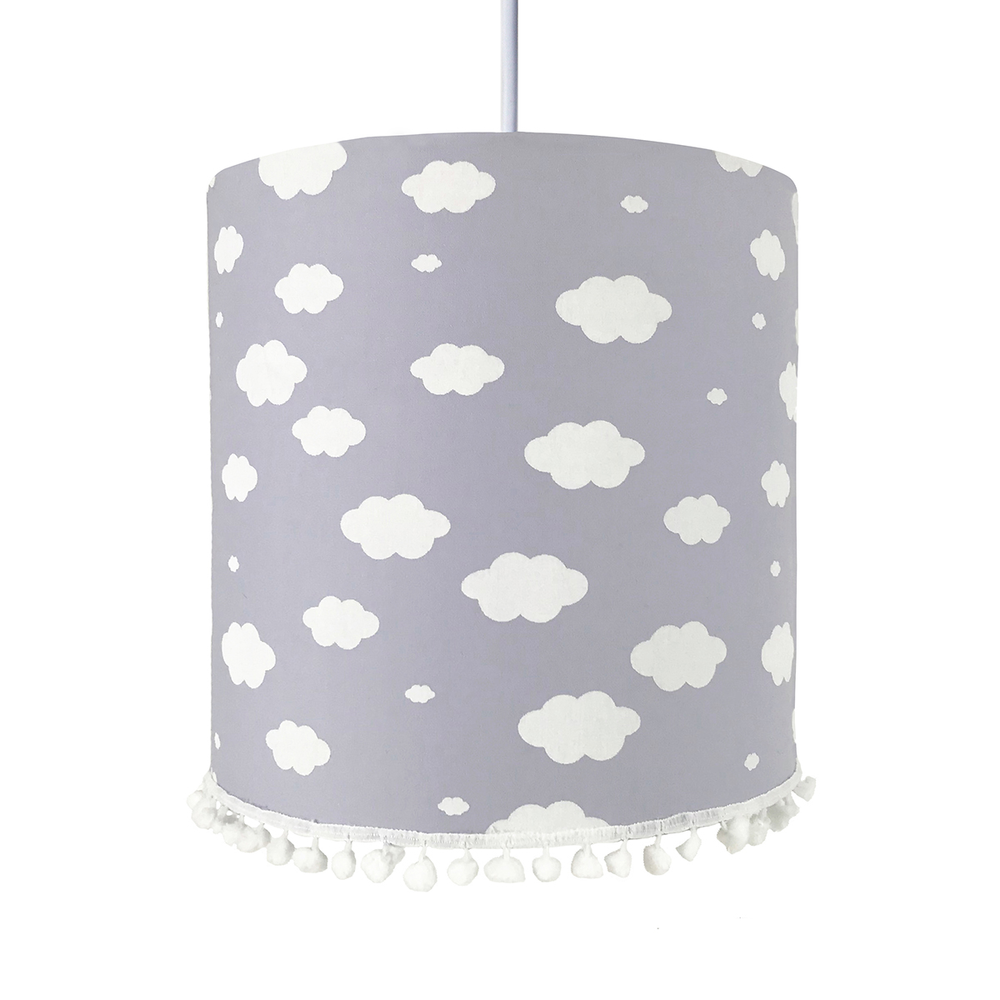 Lustre Tubular Pompom Nuvem Cinza Quarto Bebê Infantil Menino Menina Lustre Tubular Pompom Nuvem Cinza Quarto Bebê Infantil Menino Menina