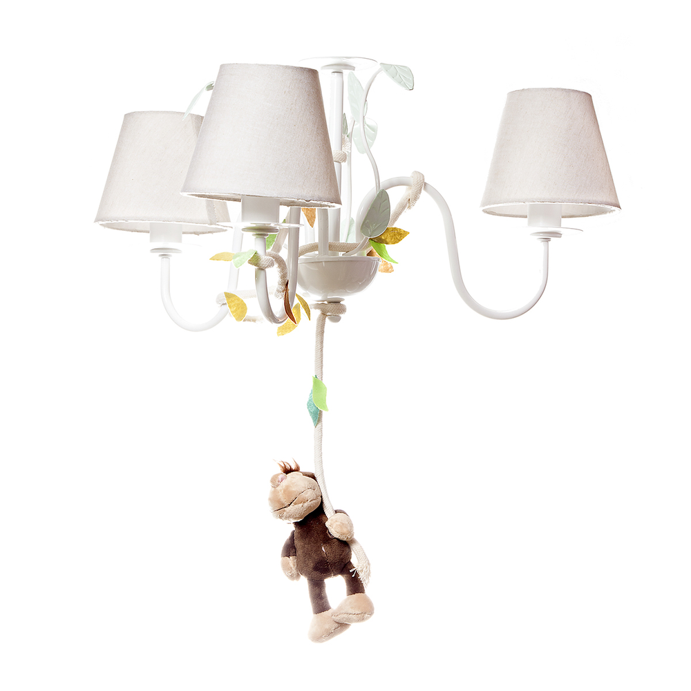 Lustre 3L Floresta Macaco Quarto Bebê Infantil Menina Menino Lustre 3L Floresta Macaco Quarto Bebê Infantil Menina Menino