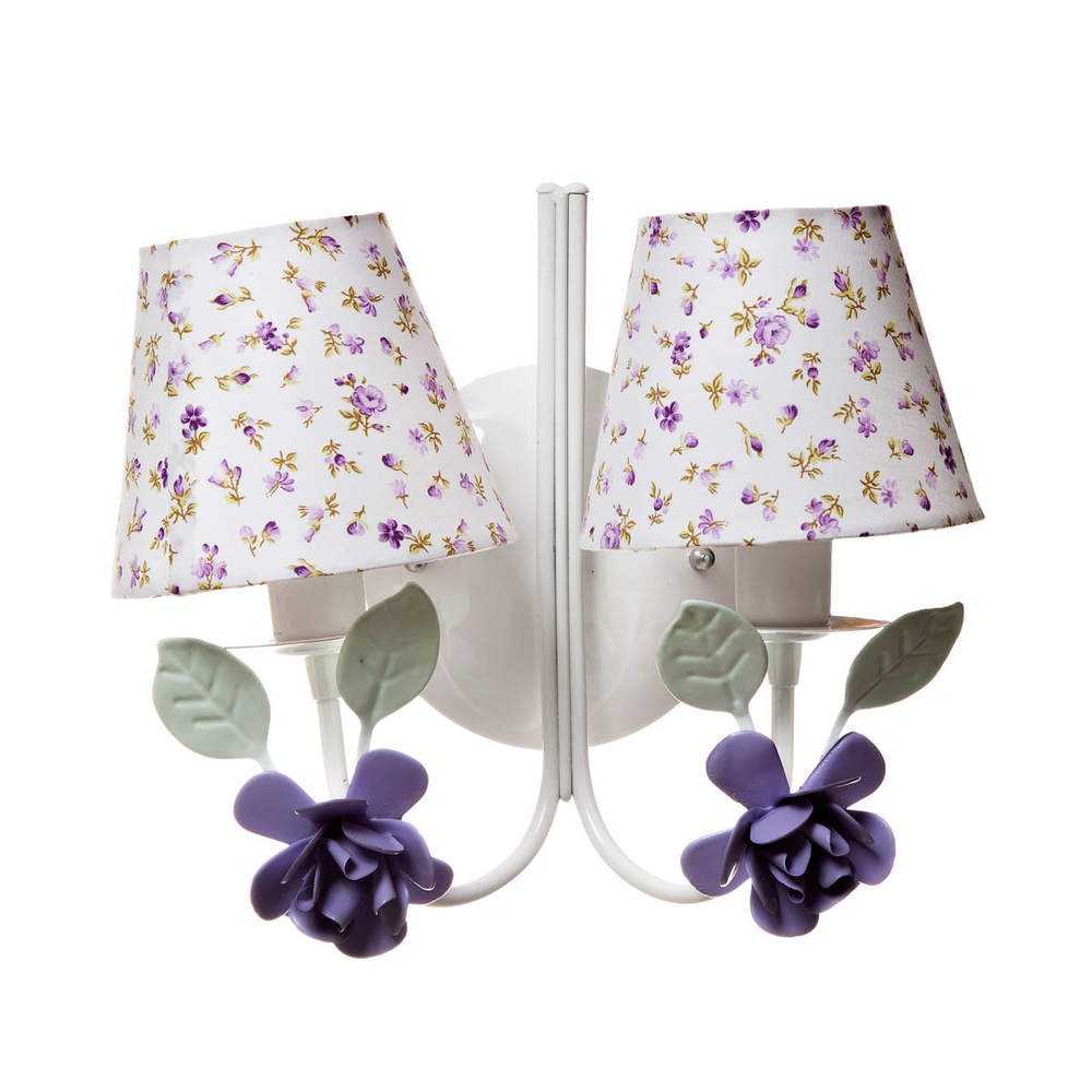 Arandela 2 Lâmpadas Flores G Lilás Quarto Bebê Infantil - Bivolt Arandela 2 Lâmpadas Flores G Lilás Quarto Bebê Infantil - Bivolt
