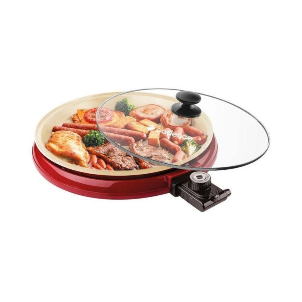 Grill Elétrico Multiuso Cadence Ceramic Pan Vermelho 127V - 110V Grill Elétrico Multiuso Cadence Ceramic Pan Vermelho 127V - 110V