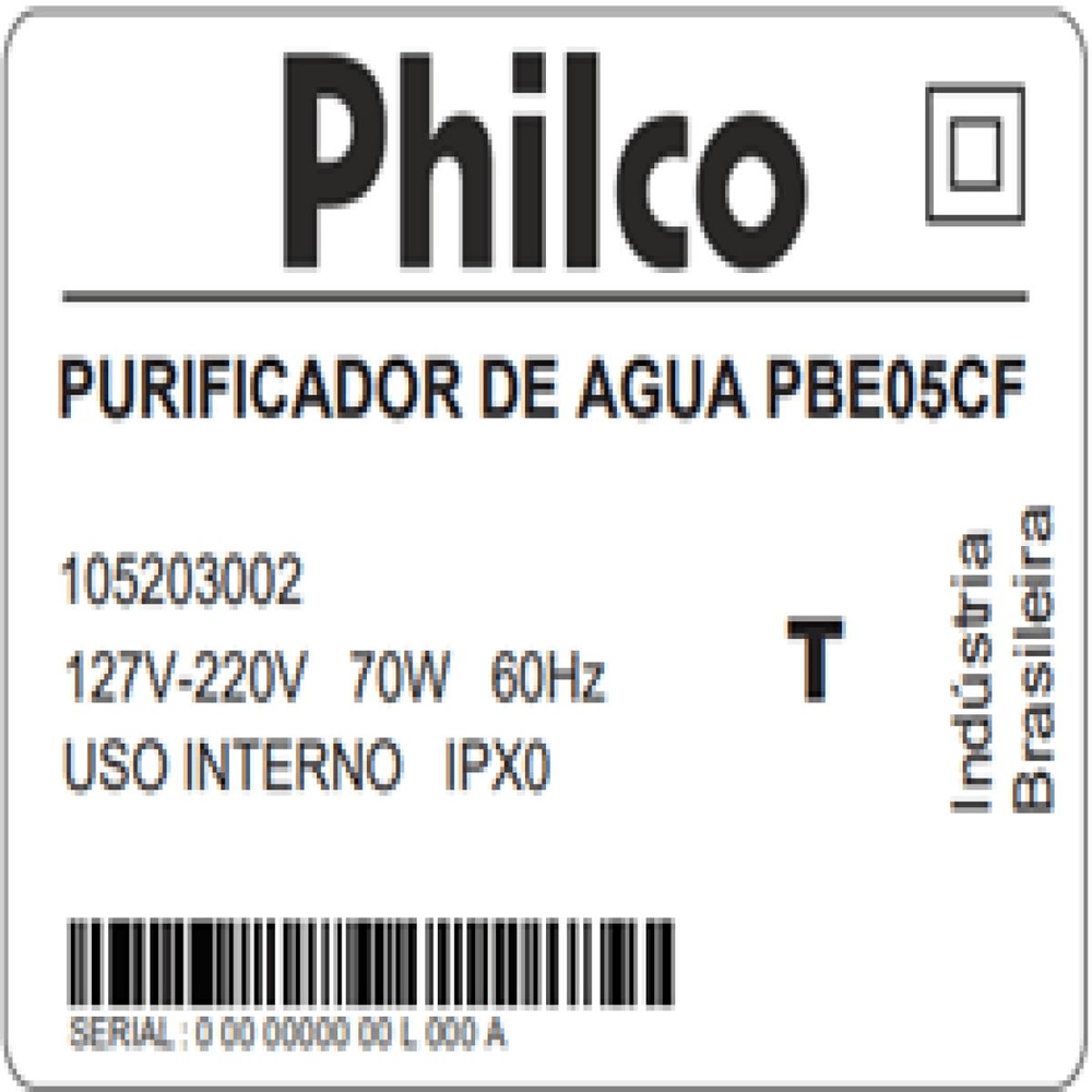 Purificador de Água Philco Bivolt PBE05CF