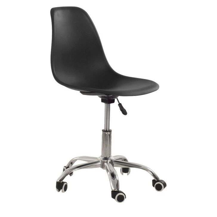 Cadeira com rodízios Eames Office - Escritório - Preto