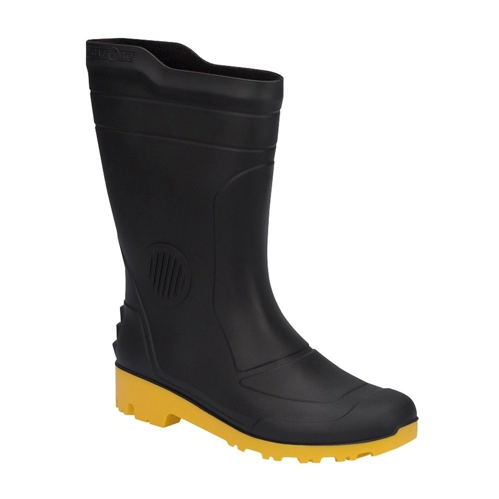 Bota Pega Forte II Preta Solado Amarelo Cano Médio 27,5cm sem Meia 37