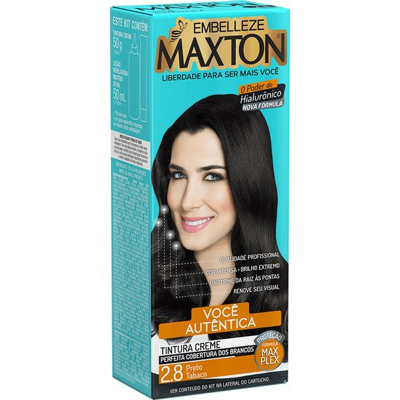 Tinta de Cabelo Maxton Você Mais Autêntica Preto Tabaco 2.8 KIT_E Tinta de Cabelo Maxton Você Mais Autêntica Preto Tabaco 2.8 KIT_E