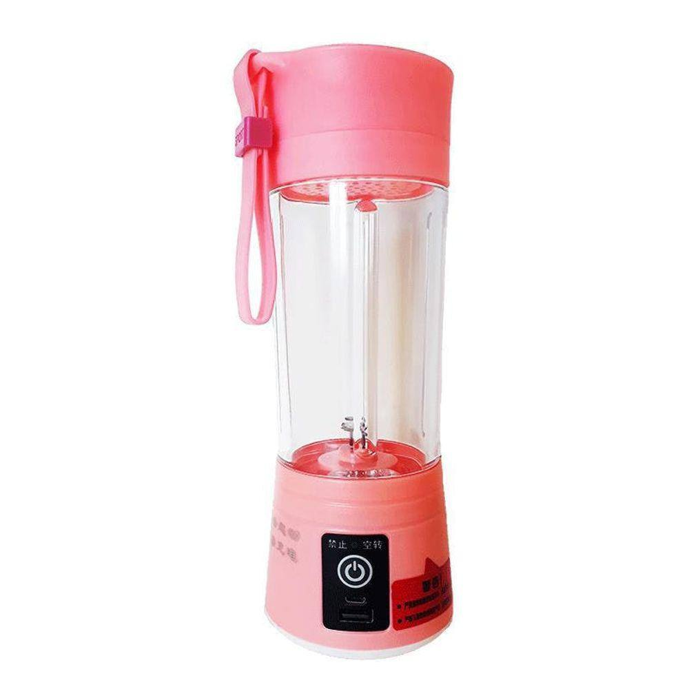 Mini Liquidificador Mixer Juice Usb Garrafa Portatil Coquete Rosa