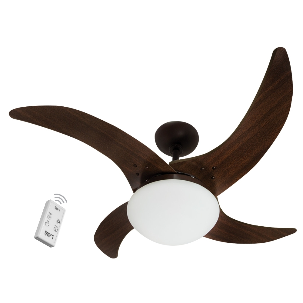 Ventilador Independence 4 Pás 220v Marrom Café E Controle Ventilador Independence 4 Pás 220v Marrom Café E Controle