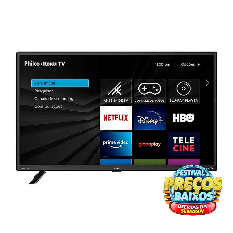 Smart TV Philco PTV32G70RCH Roku LED 32 HD 2 HDMI 1 USB e Wi-Fi Integrado
