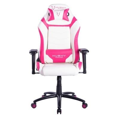 Cadeira Gamer Husky Gaming Storm, Branco e Rosa, Com Almofadas, Reclinável, Descanso de Braço 4D - HST-PW