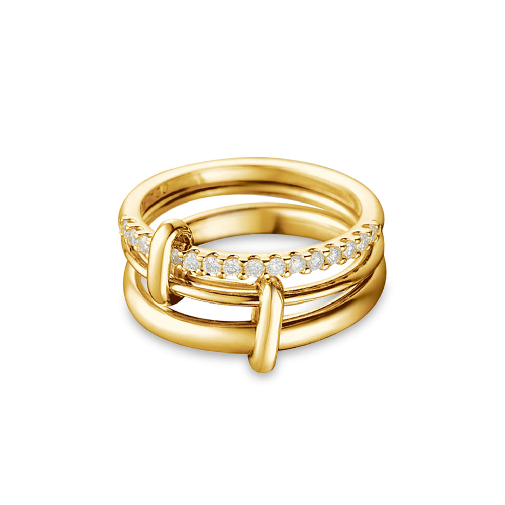 Anel Elos em Ouro Amarelo 18k com Diamantes Anel Elos em Ouro Amarelo 18k com Diamantes