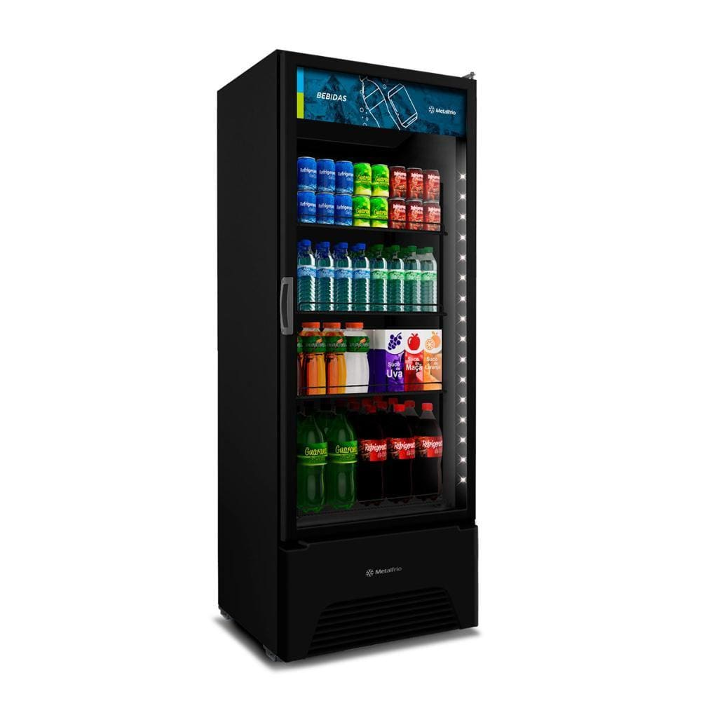 Refrigerador Expositor Vertical Bebidas 127V VB52AH Optima All Black 497 Litros - Metalfrio - 110V Refrigerador Expositor Vertical Bebidas 127V VB52AH Optima All Black 497 Litros - Metalfrio - 110V