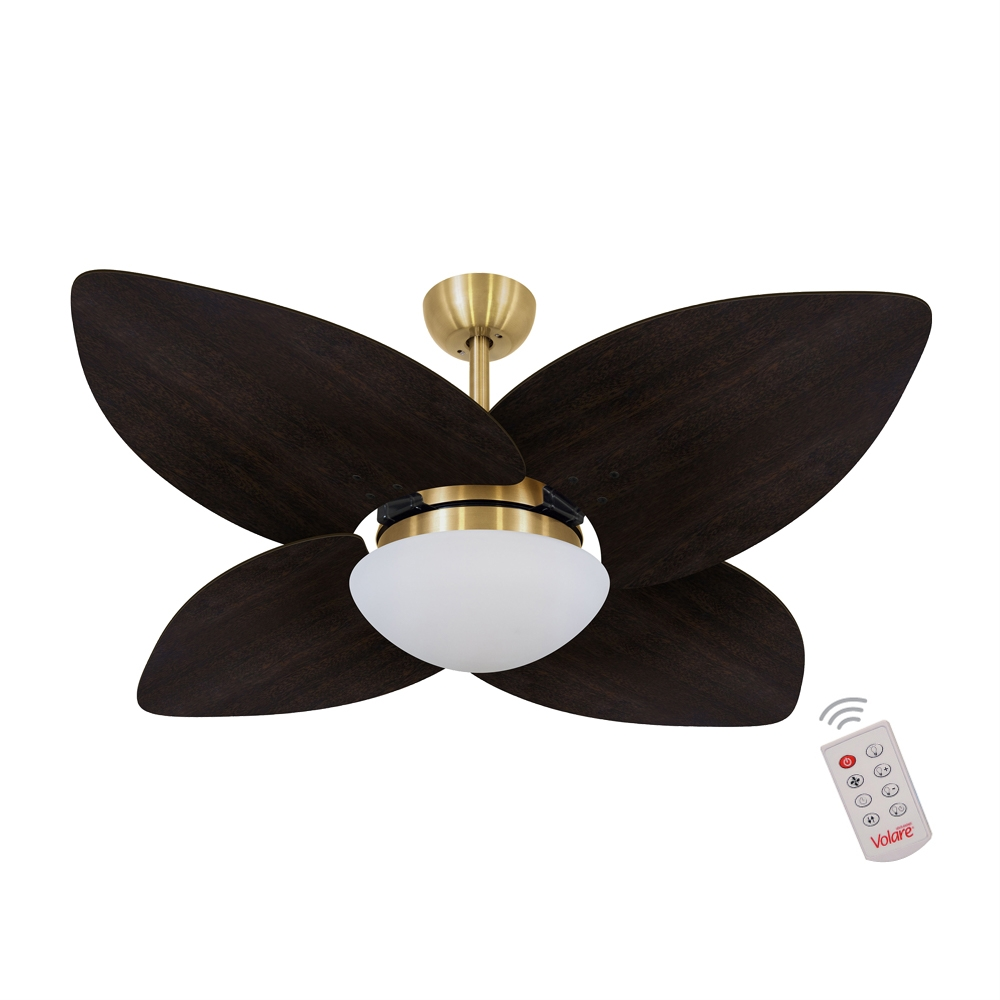 Ventilador de Teto Kovalski Dourado 4 Pás Tabaco 127V com Controle Ventilador de Teto Kovalski Dourado 4 Pás Tabaco 127V com Controle