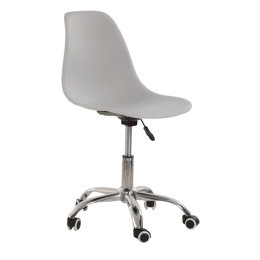 Cadeira com rodízios Eames Office - Escritório - Cinza Claro