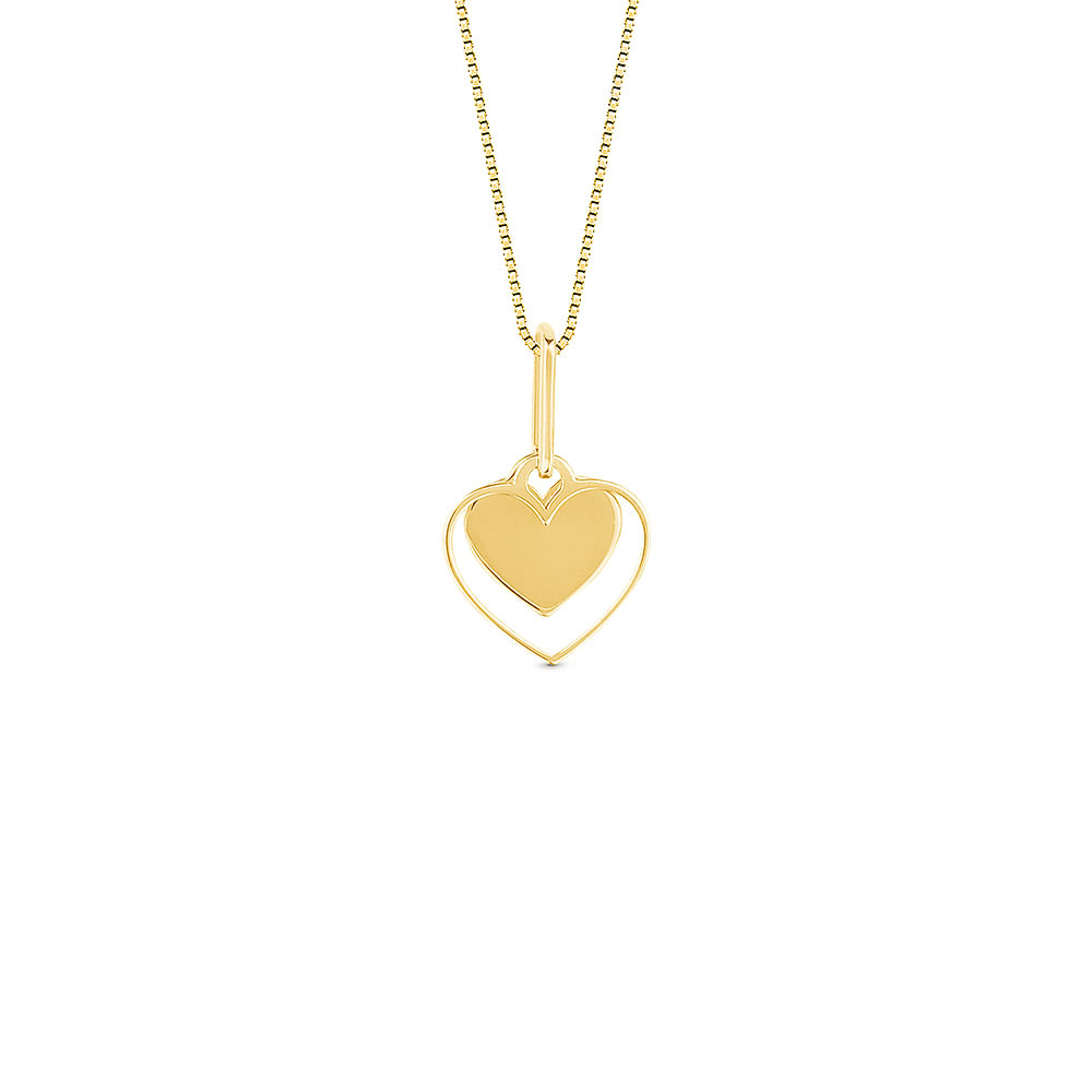 Pingente Personalizável Coração em Ouro Amarelo 18k