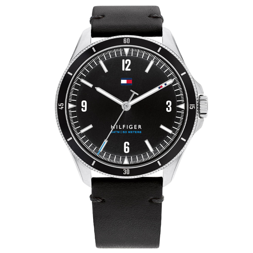 Relógio Tommy Hilfiger Masculino Couro Preto 1791904 Relógio Tommy Hilfiger Masculino Couro Preto 1791904