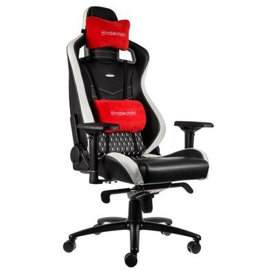 Cadeira Gamer Noblechairs EPIC Leather, Black White Red - NBL-RL-EPC-001