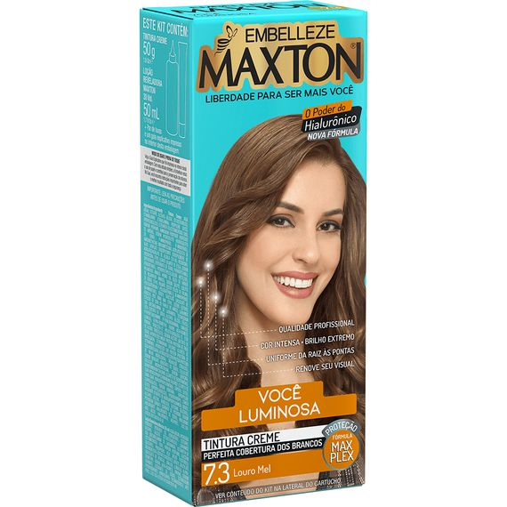 Tinta de Cabelo Maxton Você Mais Luminosa Louro Mel 7.3 KIT_E Tinta de Cabelo Maxton Você Mais Luminosa Louro Mel 7.3 KIT_E