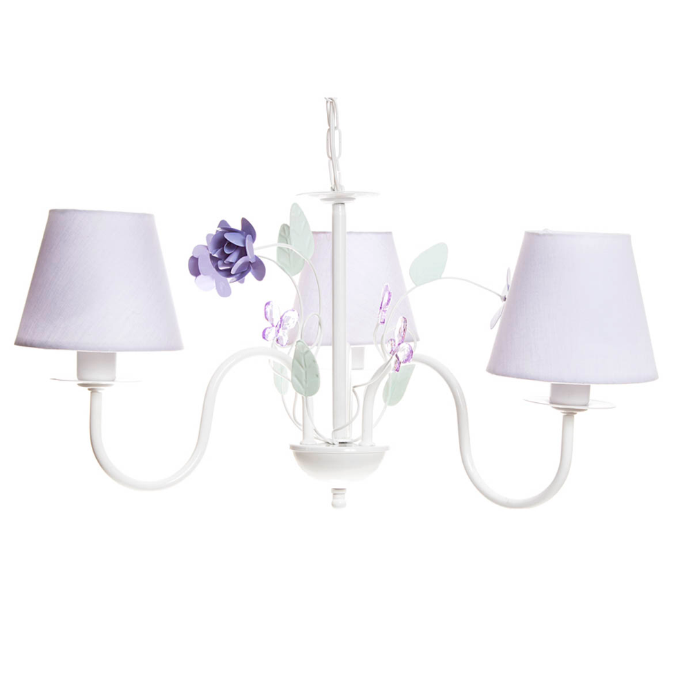 Lustre 3L Floral Lilás Quarto Bebê Infantil Lustre 3L Floral Lilás Quarto Bebê Infantil