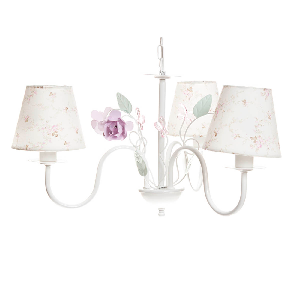 Lustre 3L Floral Rosa Quarto Bebê Infantil Lustre 3L Floral Rosa Quarto Bebê Infantil