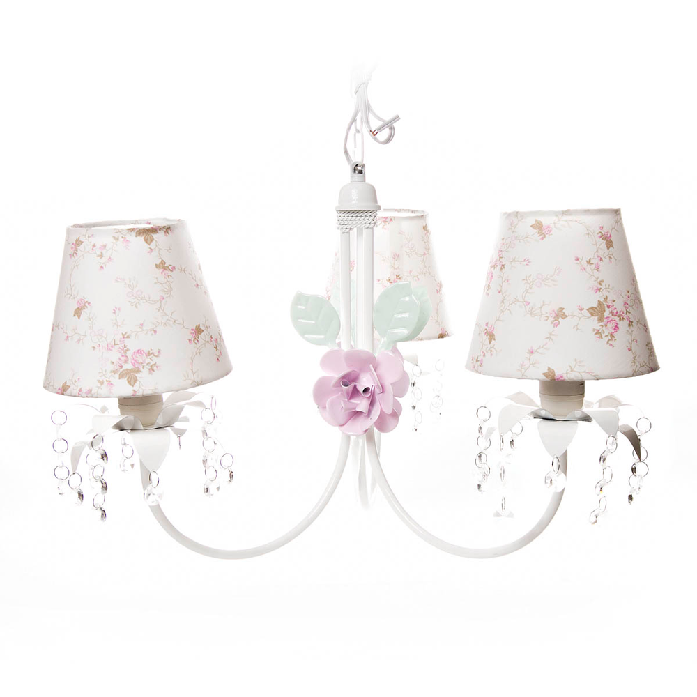 Lustre 3L Primavera Cristais 2 Flores G Rosa Quarto Bebê Infantil Lustre 3L Primavera Cristais 2 Flores G Rosa Quarto Bebê Infantil