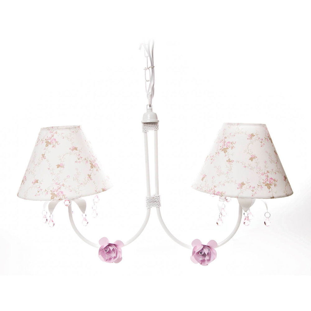 Lustre 2L Primavera Rosa 2 Flores P Rosa Quarto Bebê Infantil Menina Lustre 2L Primavera Rosa 2 Flores P Rosa Quarto Bebê Infantil Menina