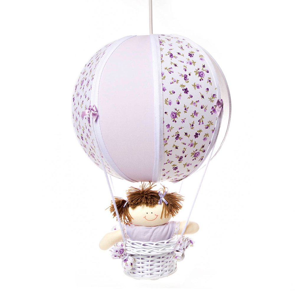 Lustre Balão Bolinha Lilás Quarto Bebê Infantil