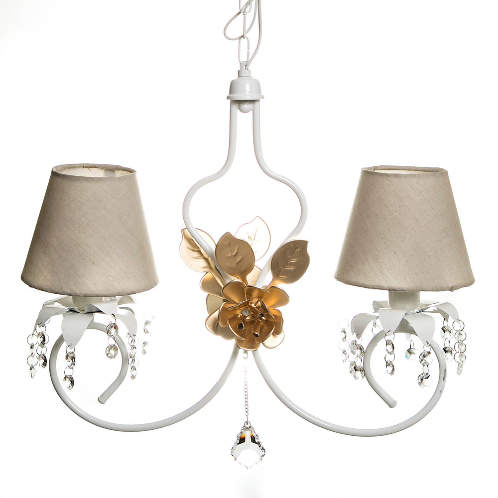 Lustre 2L Imperial Flor Dourada Quarto Bebê Infantil Menina Menino Lustre 2L Imperial Flor Dourada Quarto Bebê Infantil Menina Menino